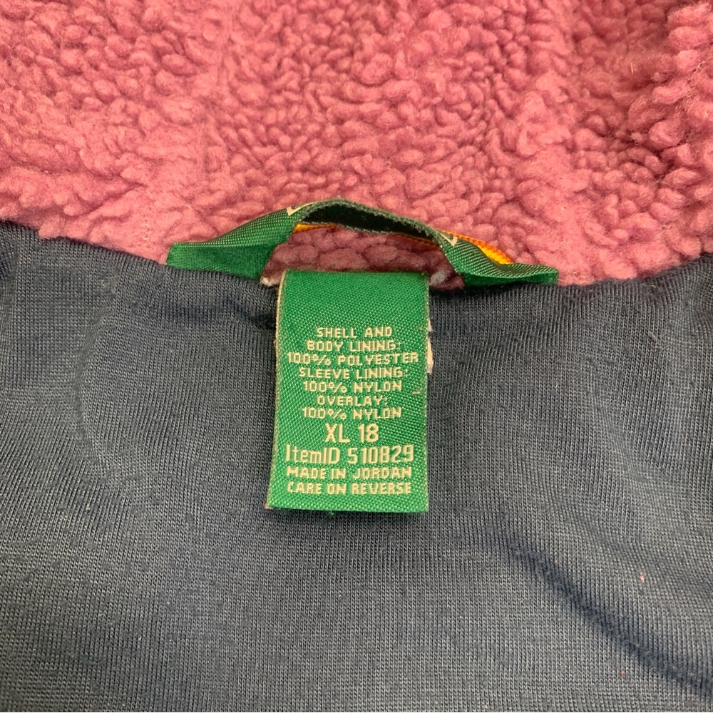 L.L.Bean Sherpa Hooded Jacket Punk/Blue -XL 18 - Picture 10 of 14